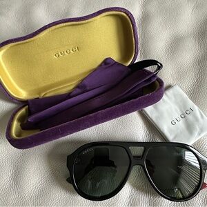 Gucci Black and Red Glasses